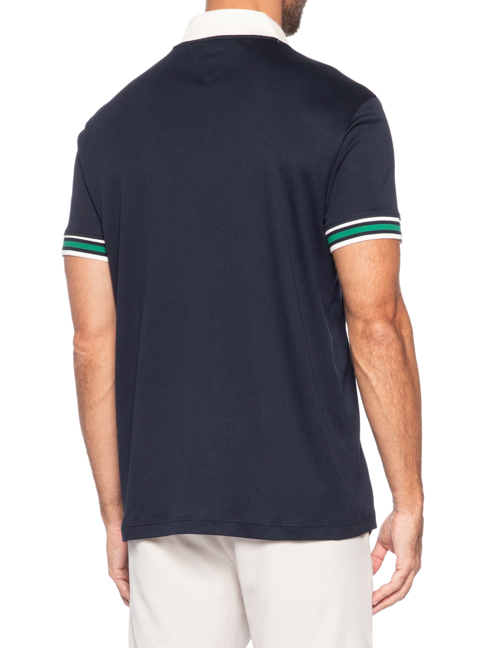 Polo Masculina Relaxed Fit V-Nk Brasão No Peito Azul Tommy Hilfiger