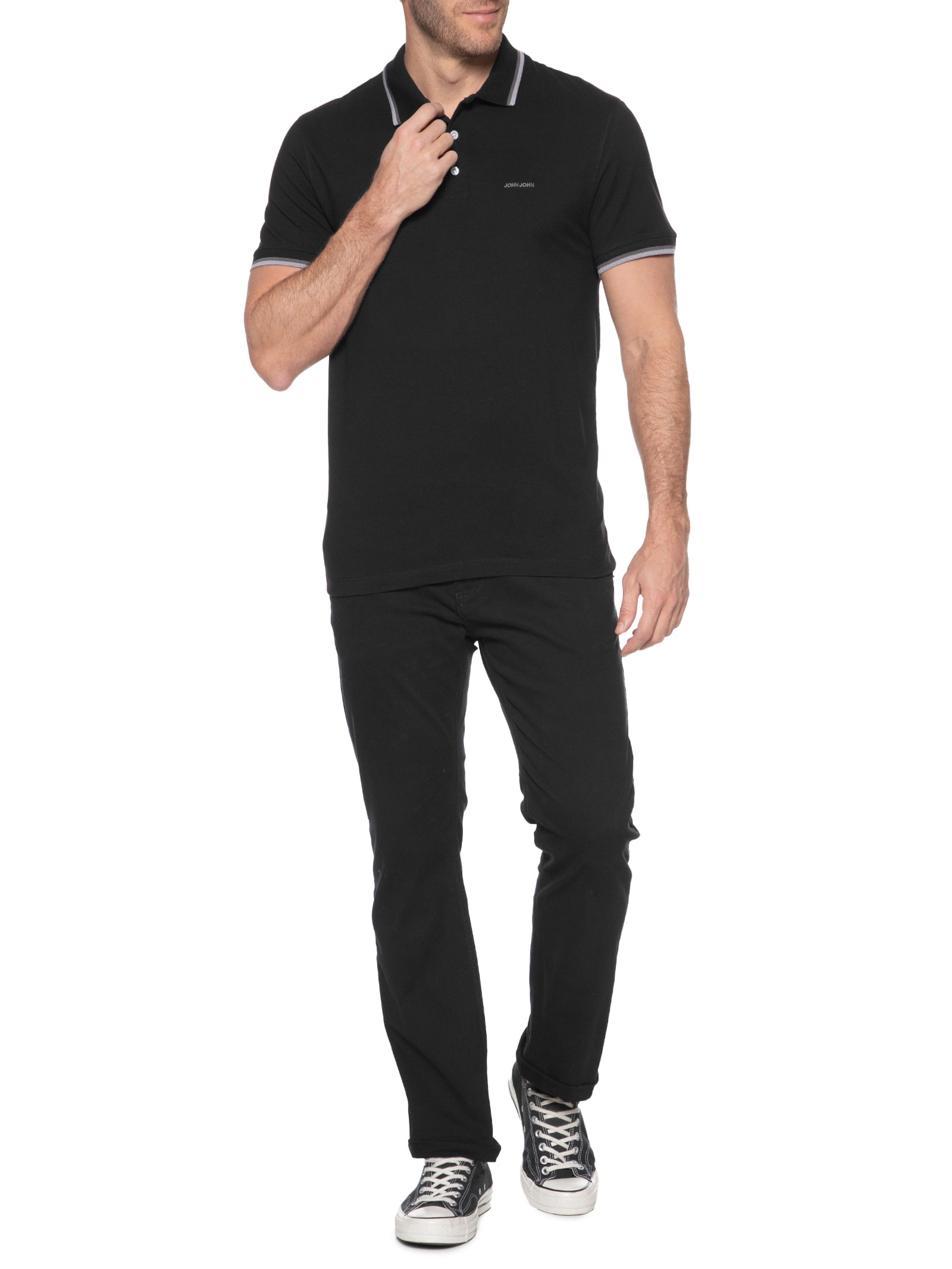 Polo Masculina Rg 2 Lines Preto John John