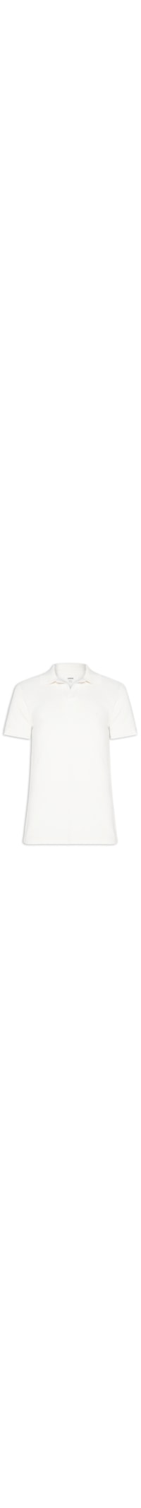 Polo Masculina Sem Botão Tricot - Branco