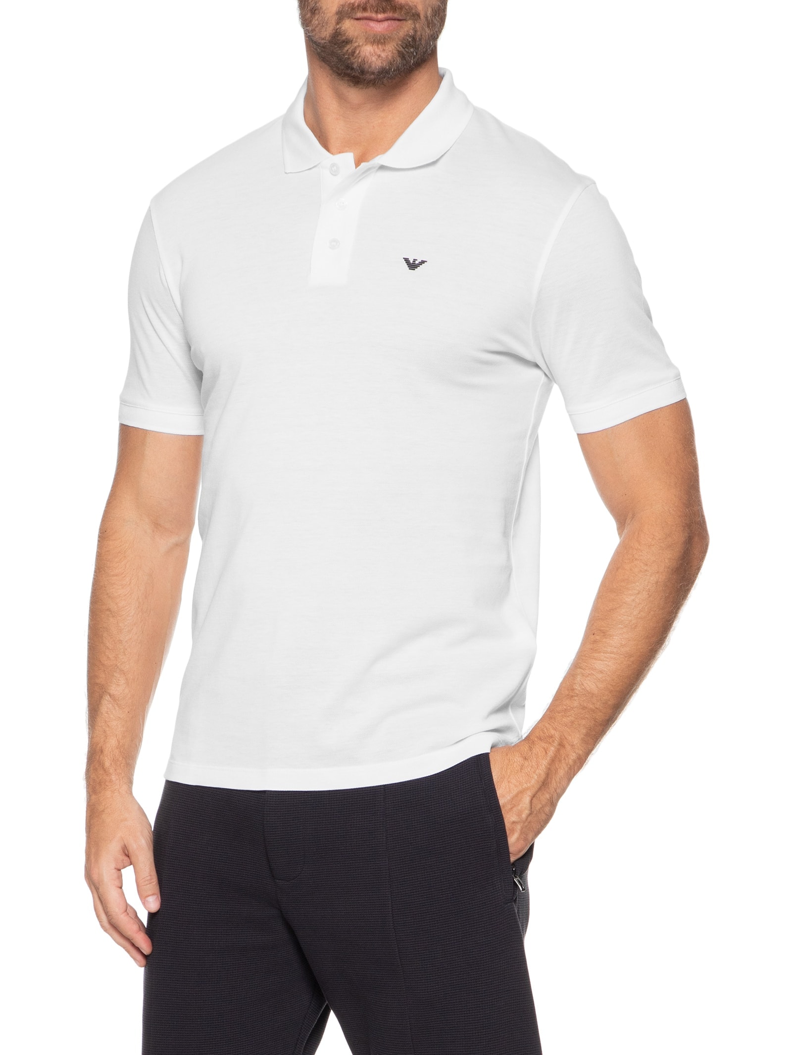 Polo Masculina Shirt Branco Emporio Armani