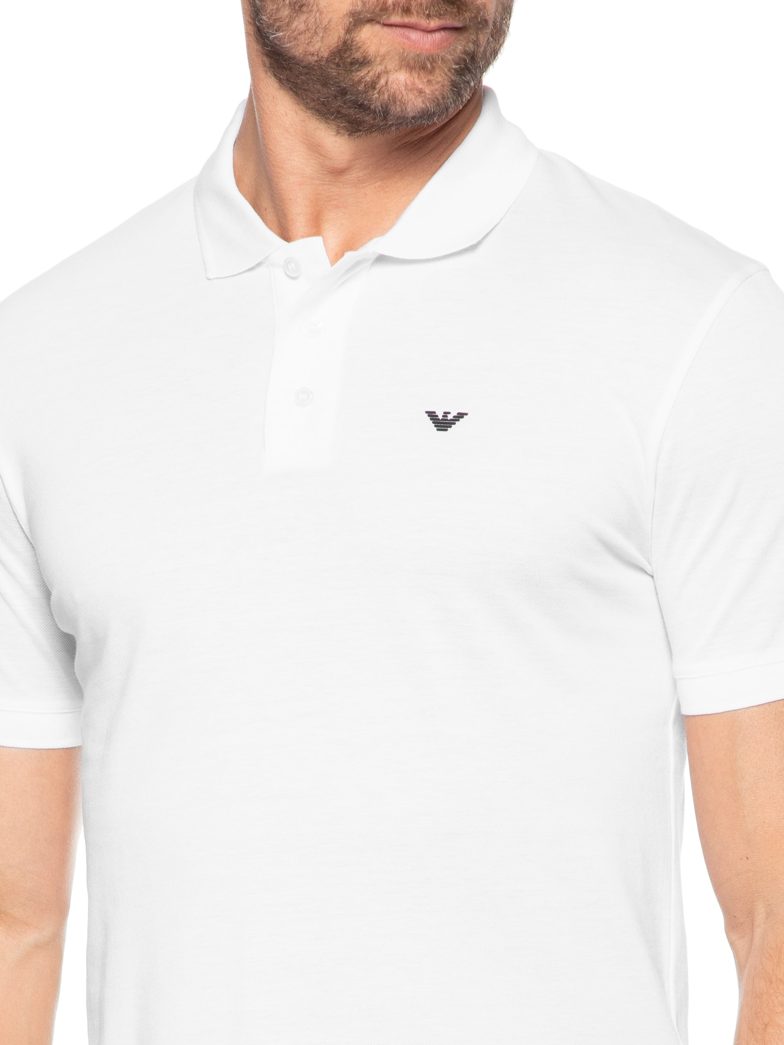 Polo Masculina Shirt Branco Emporio Armani