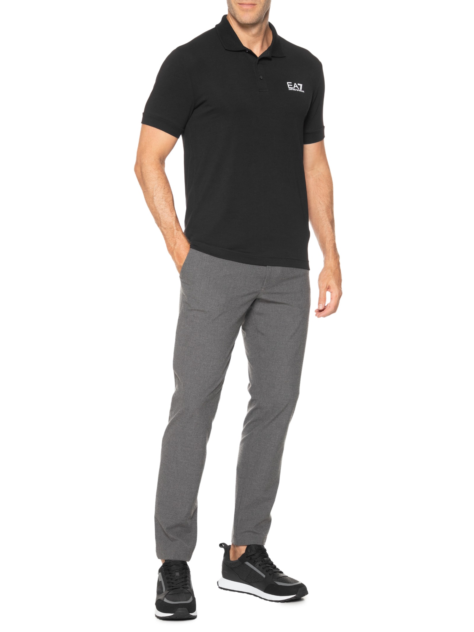 Polo Masculina Shirt Preto Ea7 Emporio Armani