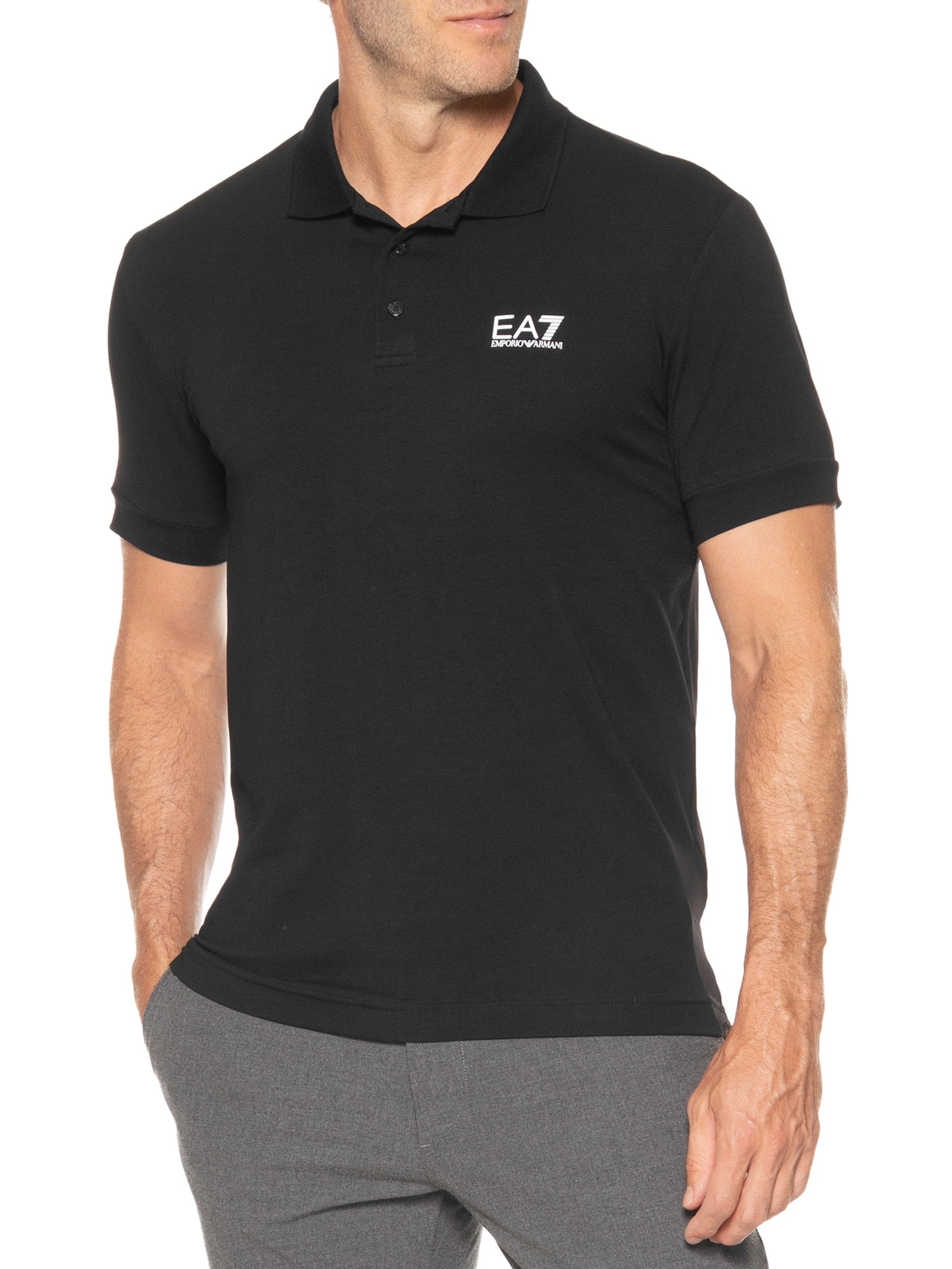Polo Masculina Shirt Preto Ea7 Emporio Armani