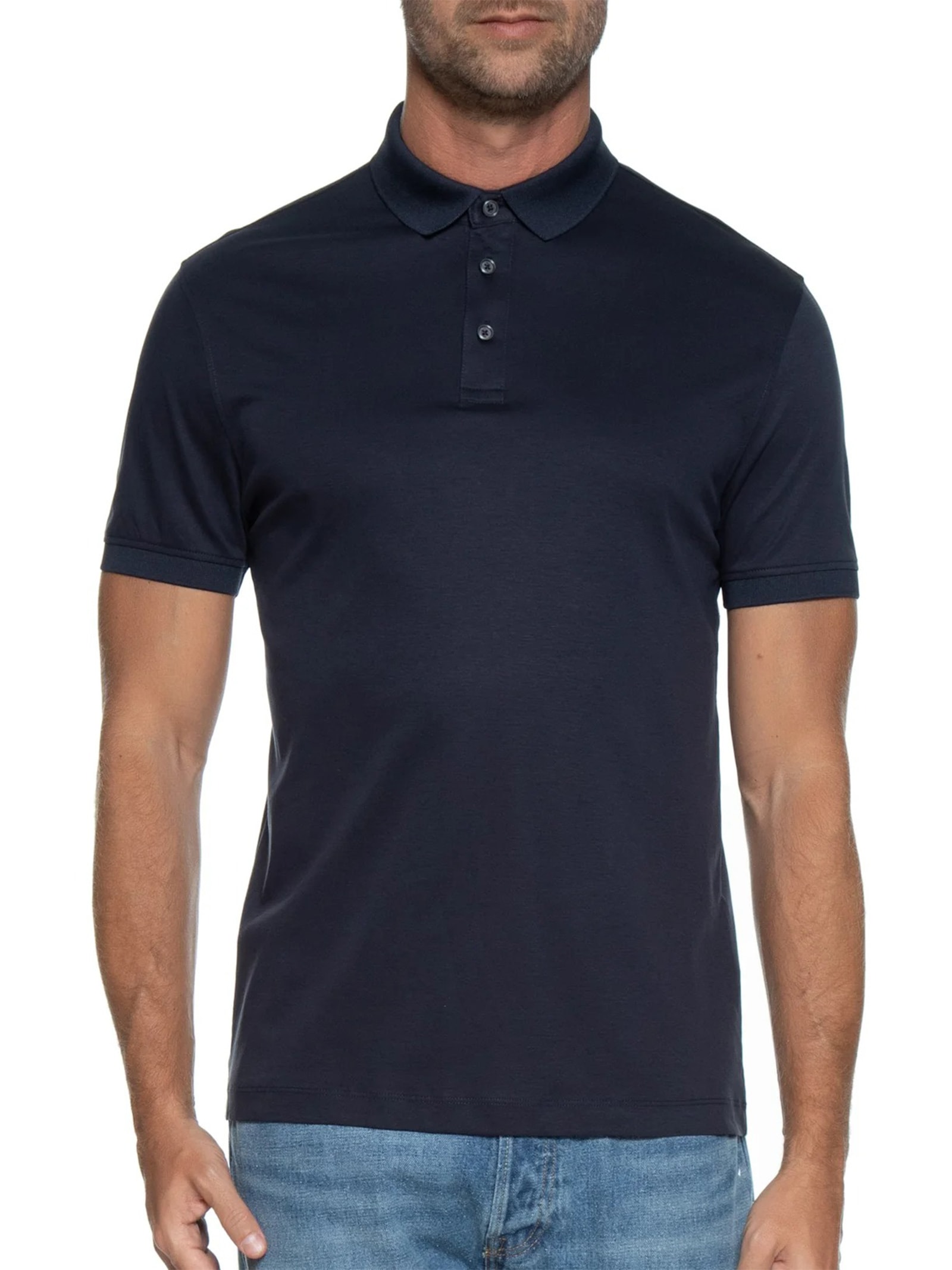 Polo Masculina Silk Blend Modal Azul Aramis