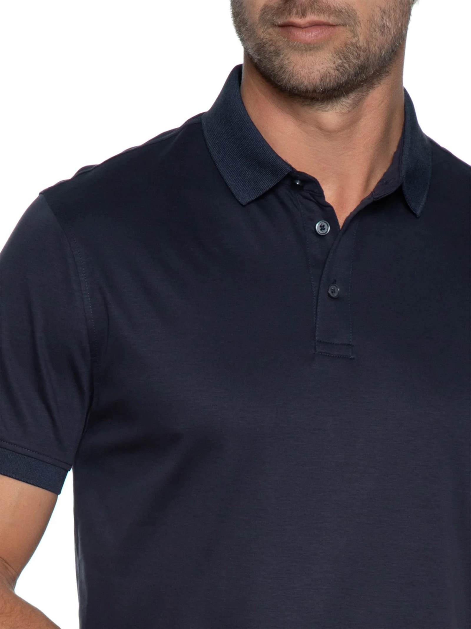 Polo Masculina Silk Blend Modal Azul Aramis
