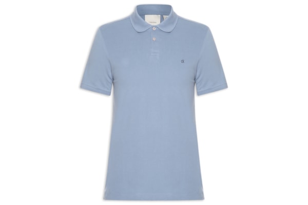 Polo Masculina Slim Básica - Azul