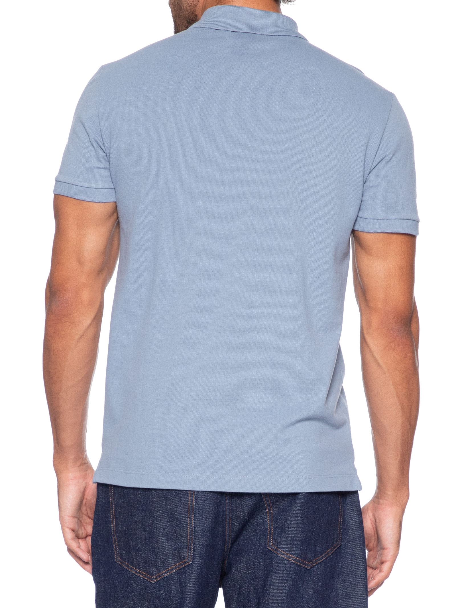 Polo Masculina Slim Básica Azul Calvin Klein - White Label