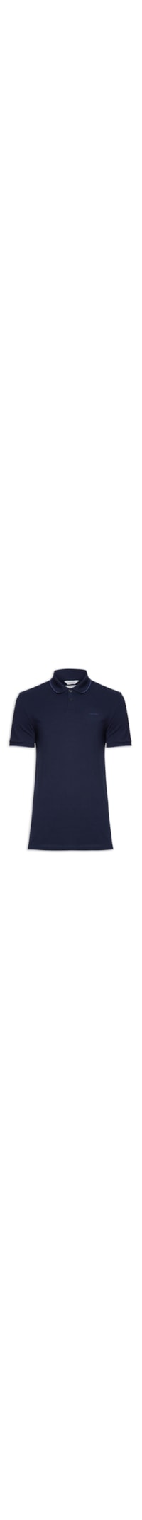 Polo Masculina Slim Básica Com Friso - Azul