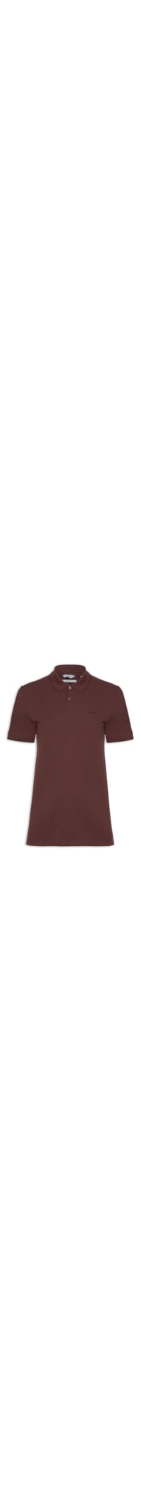 Polo Masculina Slim Básica Com Friso - Vermelho