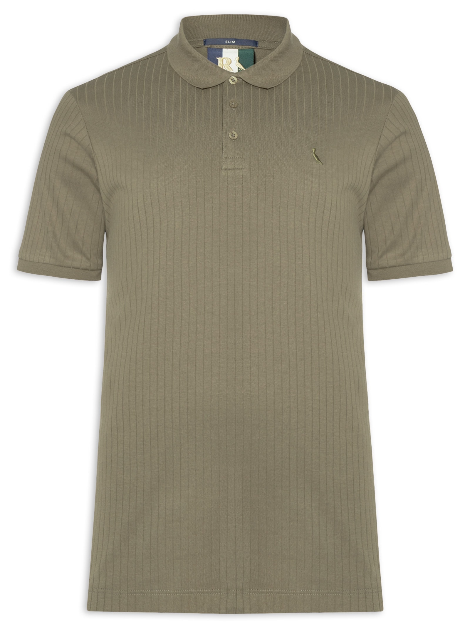 Polo Masculina Slim Canelada Verde Reserva