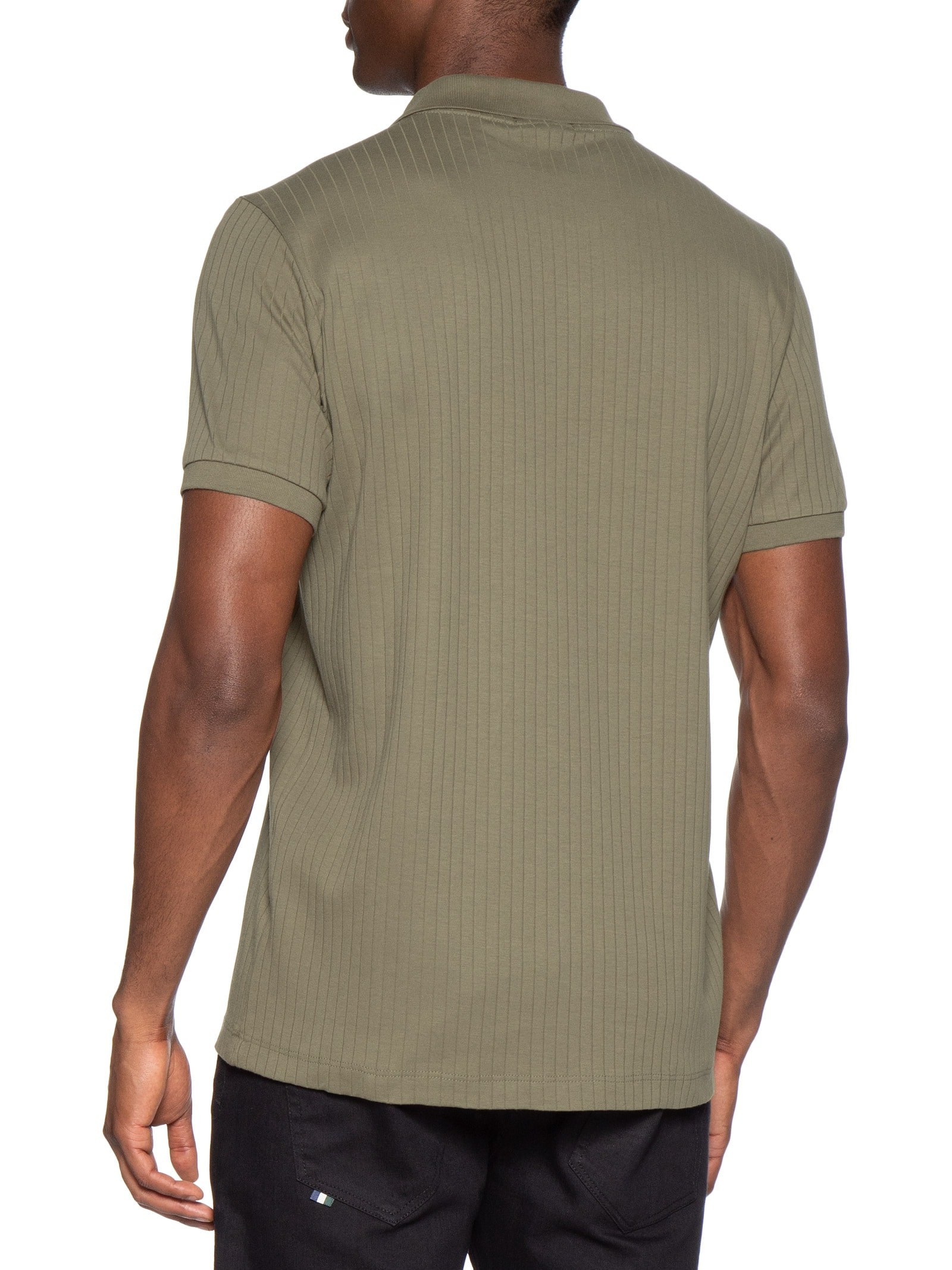 Polo Masculina Slim Canelada Verde Reserva