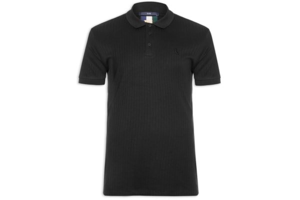 Polo Masculina Slim Canelada – Preto