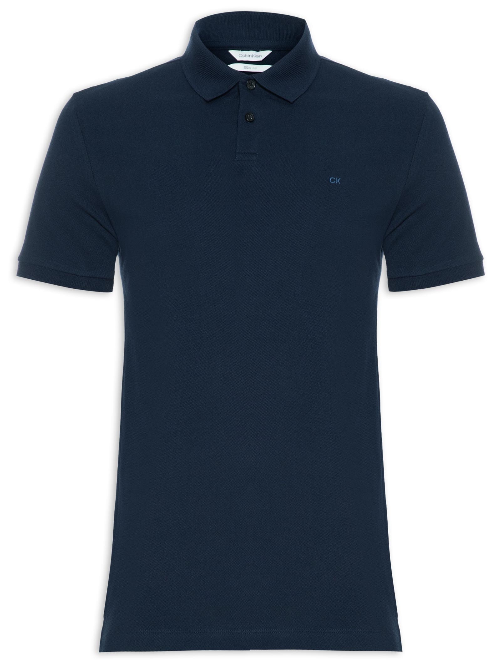 Polo Masculina Slim Fit Básica Azul Calvin Klein - White Label