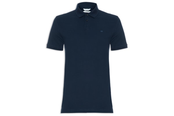 Polo Masculina Slim Fit Básica - Azul