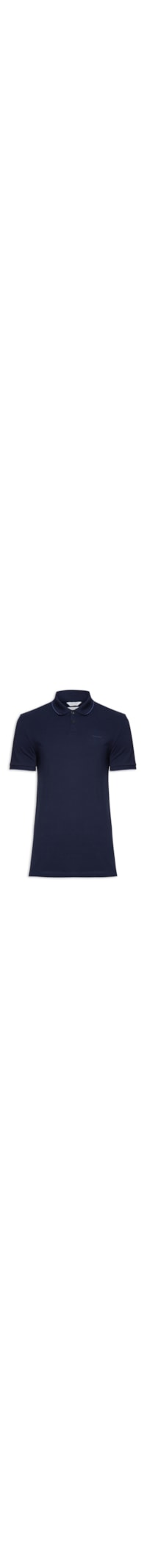 Polo Masculina Slim Fit Básica Com Friso - Azul