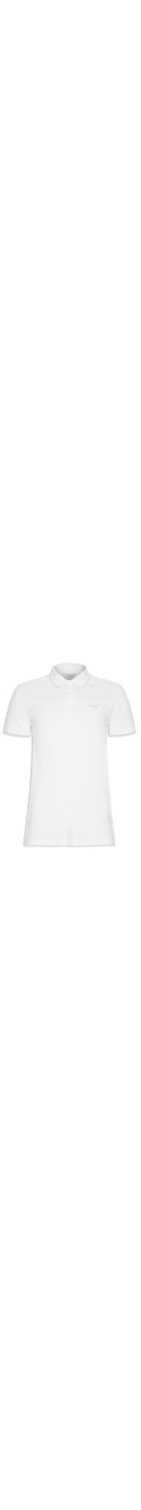 Polo Masculina Slim Fit Básica Com Friso - Branco