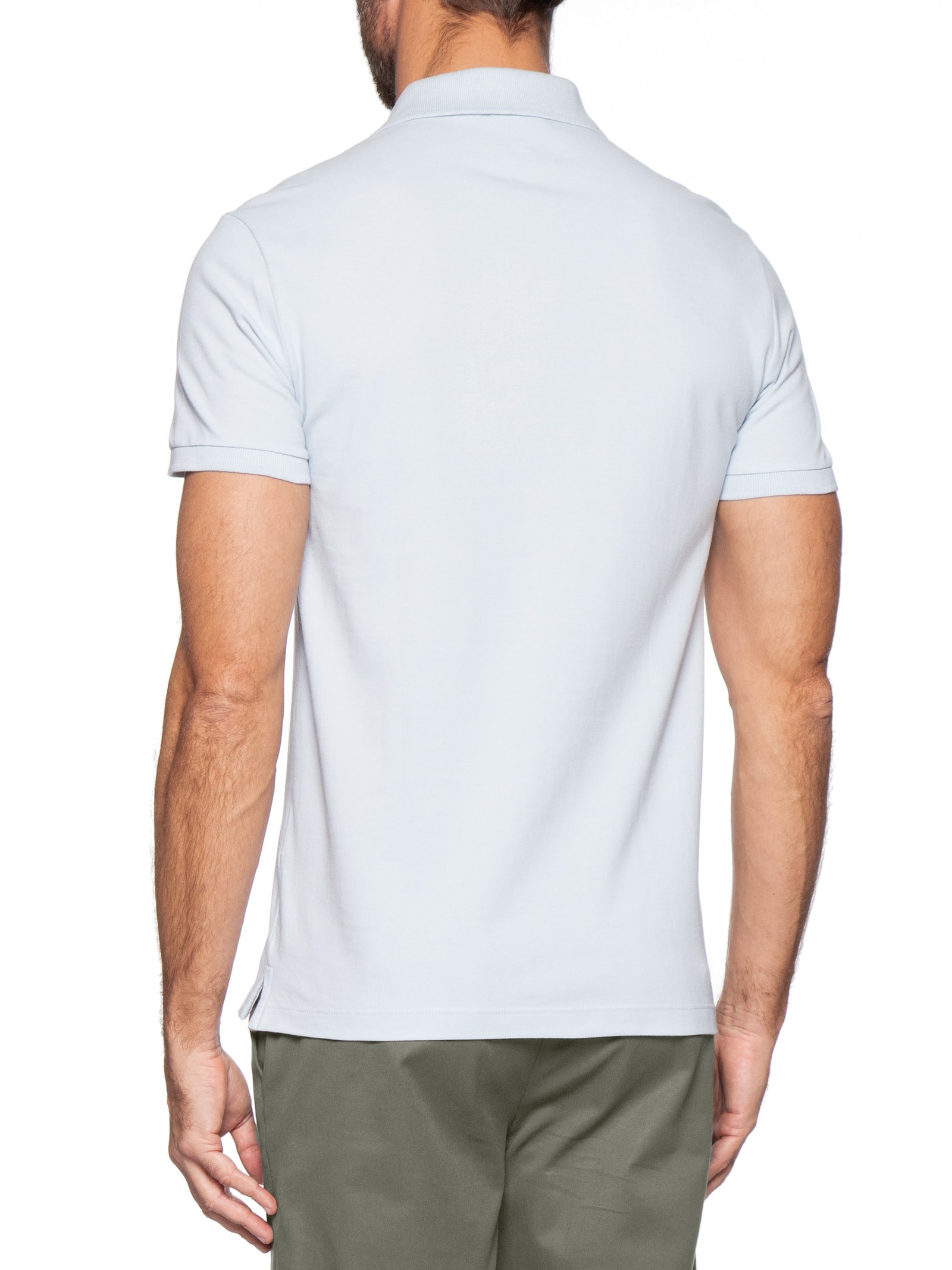 Polo Masculina Slim Fit Básica sem Friso  Azul Calvin Klein
