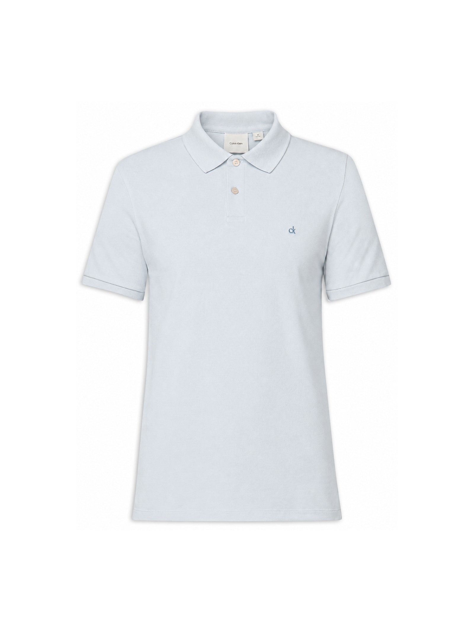 Polo Masculina Slim Fit Básica sem Friso  – Azul Calvin Klein