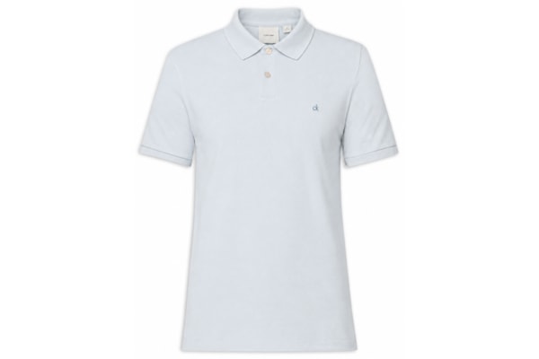 Polo Masculina Slim Fit Básica sem Friso  – Azul