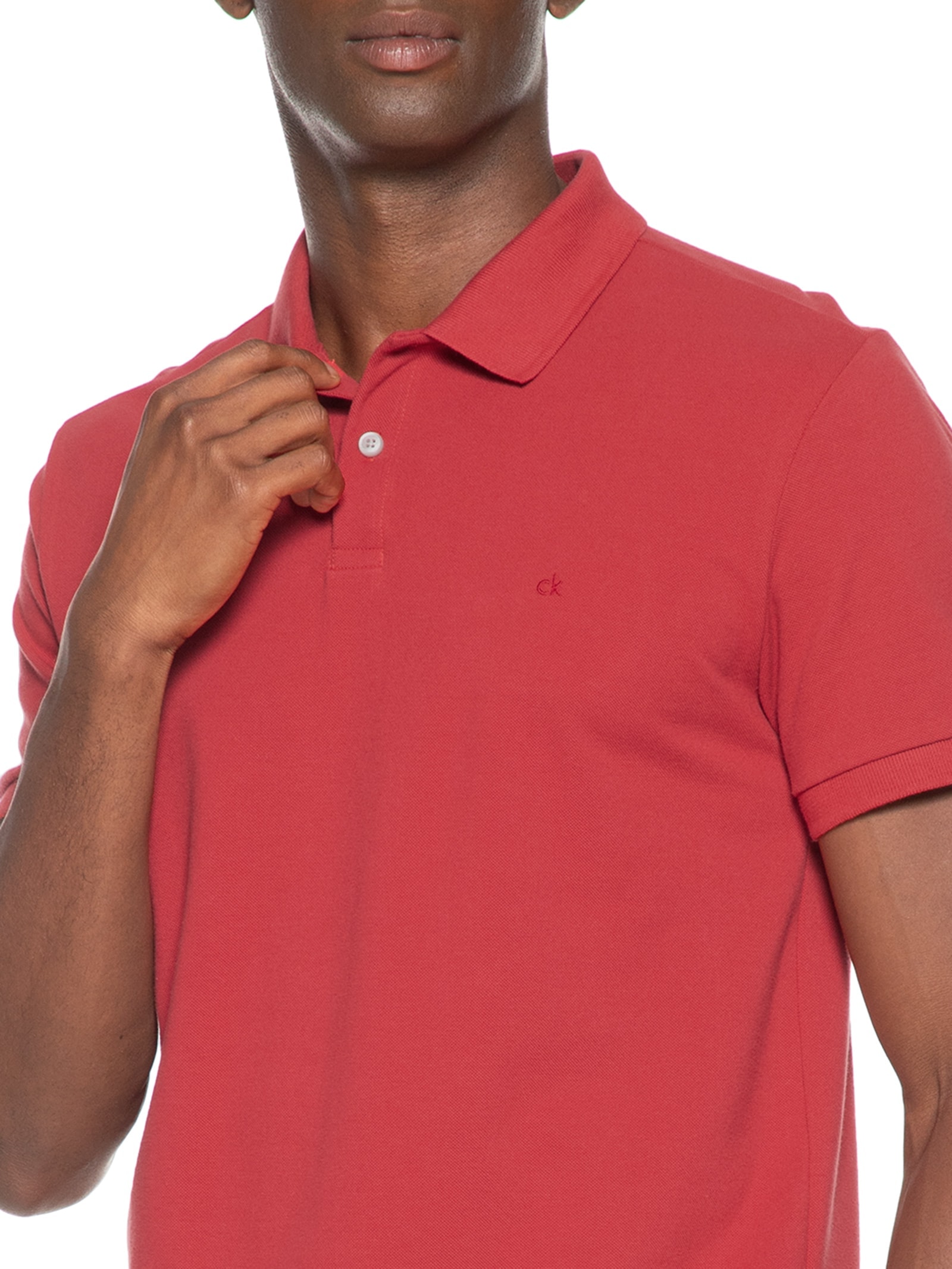 Polo Masculina Slim Fit Básica Vermelho Calvin Klein - White Label