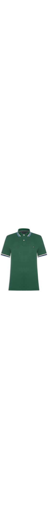 Polo Masculina Slim Fit Com Friso - Verde