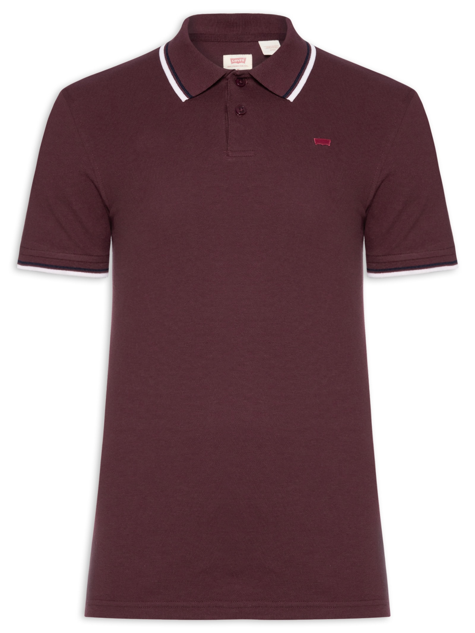 Polo Masculina Slim Fit Com Friso Vermelho Levi's