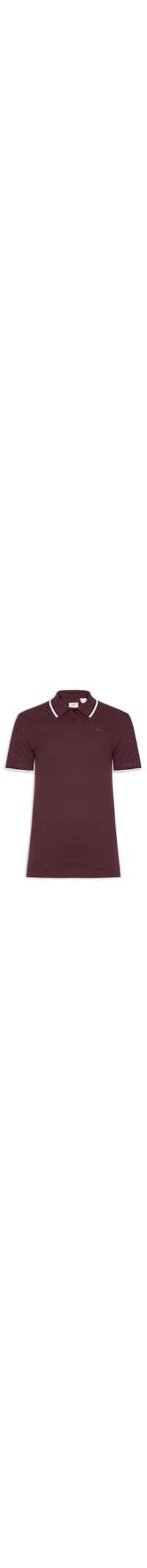 Polo Masculina Slim Fit Com Friso - Vermelho