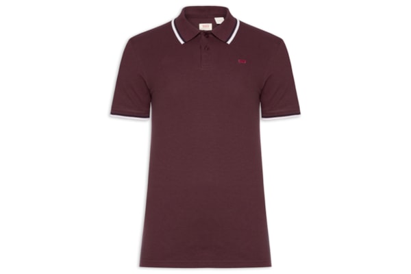 Polo Masculina Slim Fit Com Friso - Vermelho