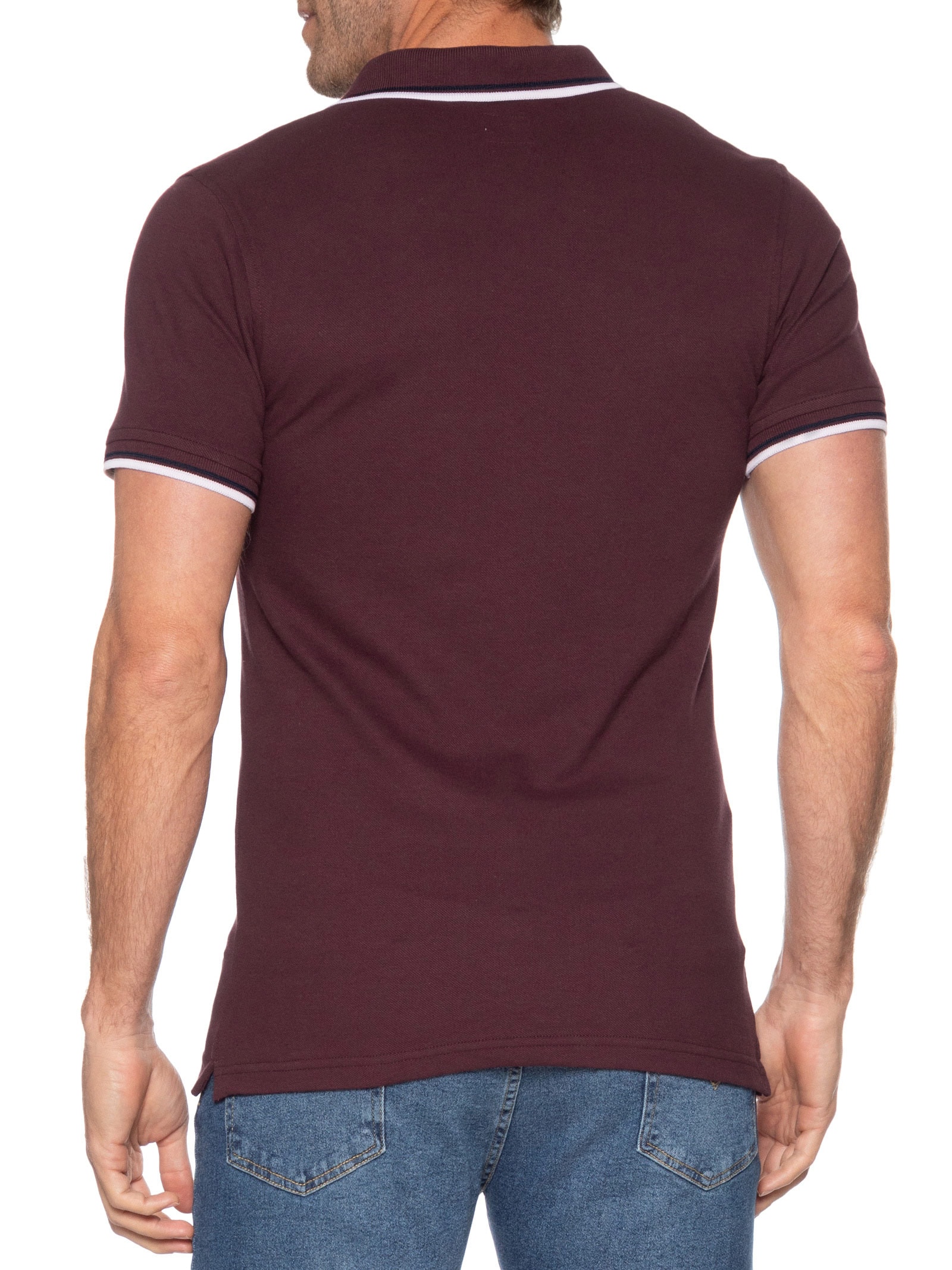 Polo Masculina Slim Fit Com Friso Vermelho Levi's