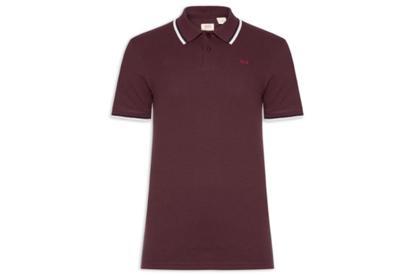 Polo Masculina Slim Fit Com Friso - Vermelho
