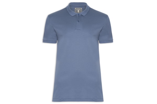 Polo Masculina Slim Fit Em Algodão Pima Peruano - Azul