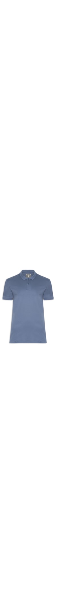 Polo Masculina Slim Fit Em Algodão Pima Peruano - Azul