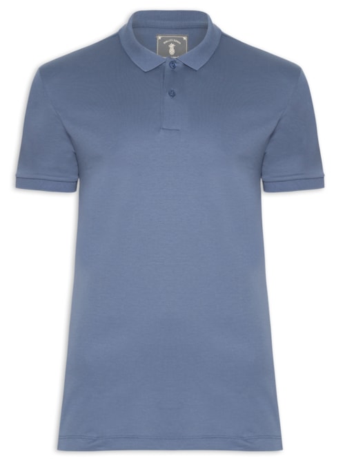 Polo Masculina Slim Fit Em Algodão Pima Peruano – Azul