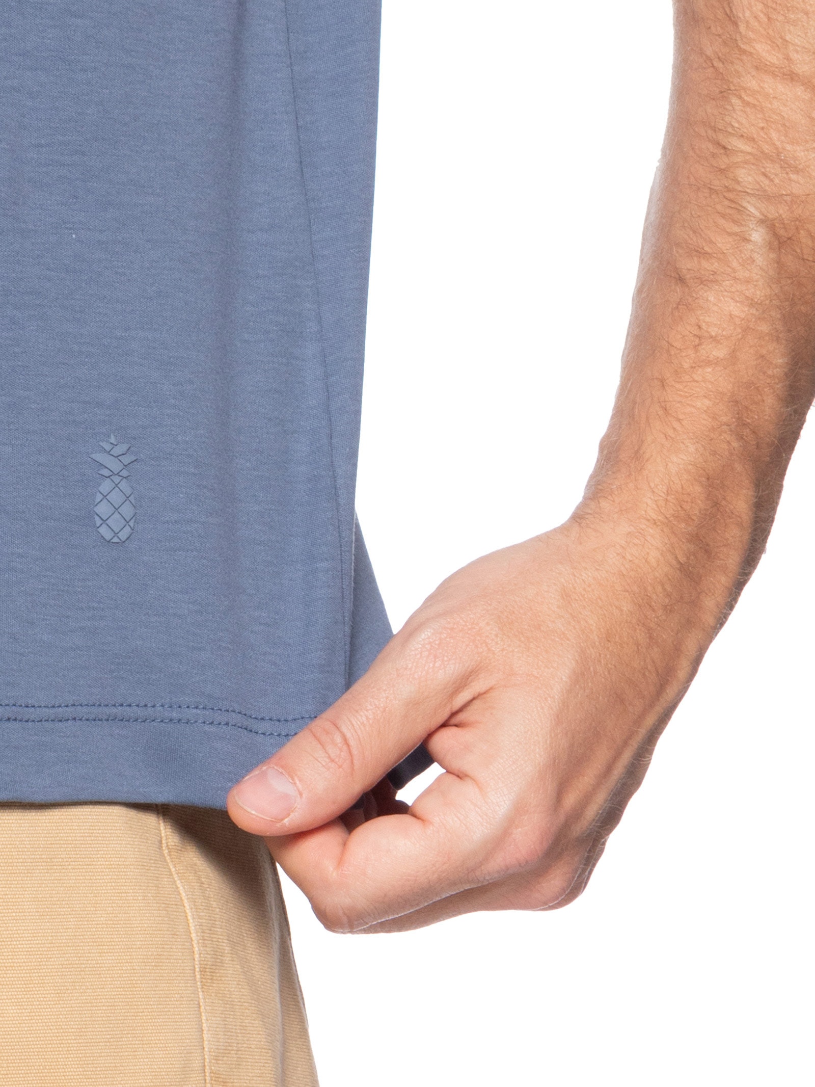 Polo Masculina Slim Fit Em Algodão Pima Peruano Azul Pineapple