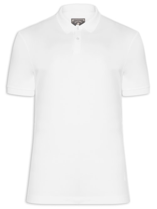 Polo Masculina Slim Fit em Algodão Pima Peruano – Branco
