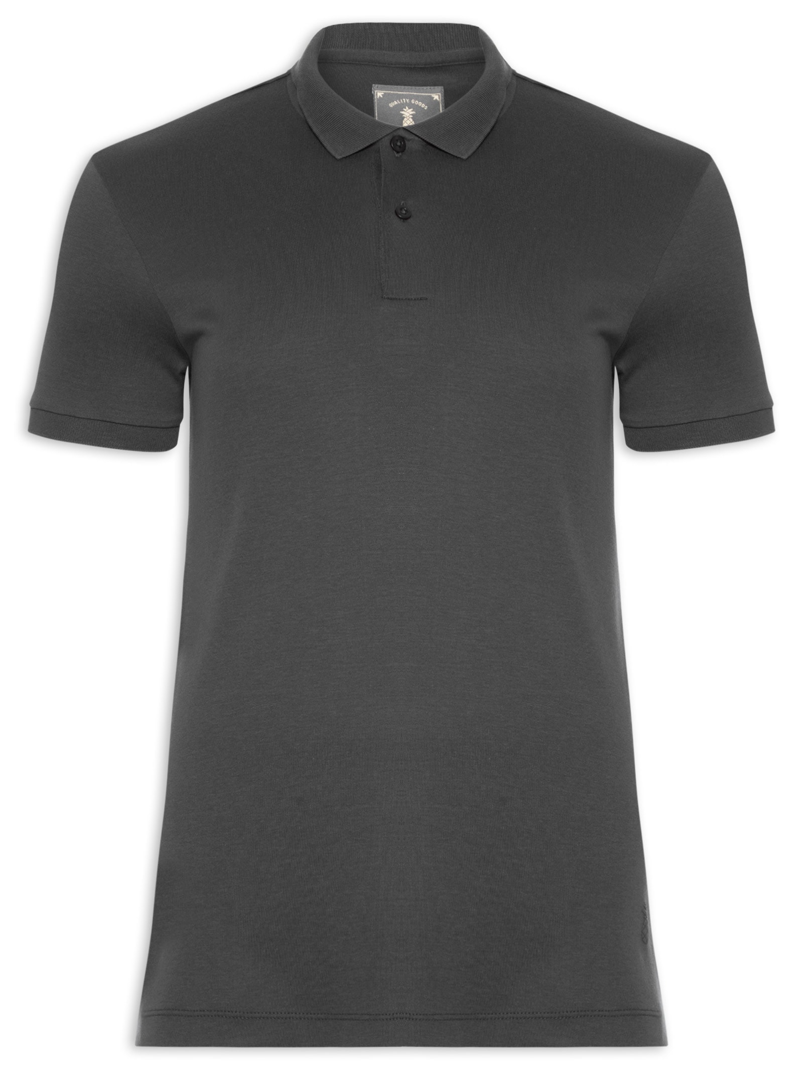 Polo Masculina Slim Fit Em Algodão Pima Peruano Preto Pineapple