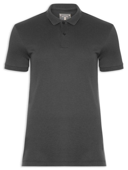 Polo Masculina Slim Fit Em Algodão Pima Peruano – Preto