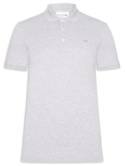 Polo Masculina Slim Fit Em Mini Piquet Stretch – Cinza