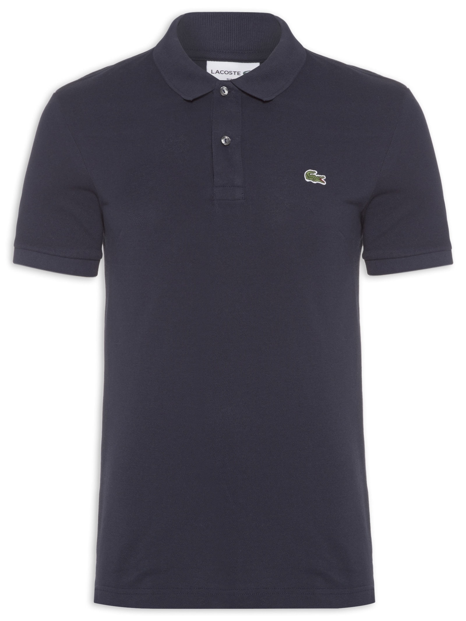 Polo Masculina Slim Fit Em Petit Piquet Azul Marinho Lacoste