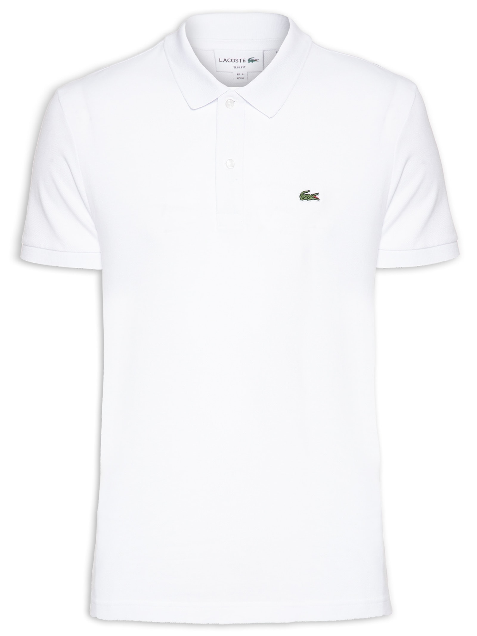 Polo Masculina Slim Fit Em Petit Piquet Branco Lacoste