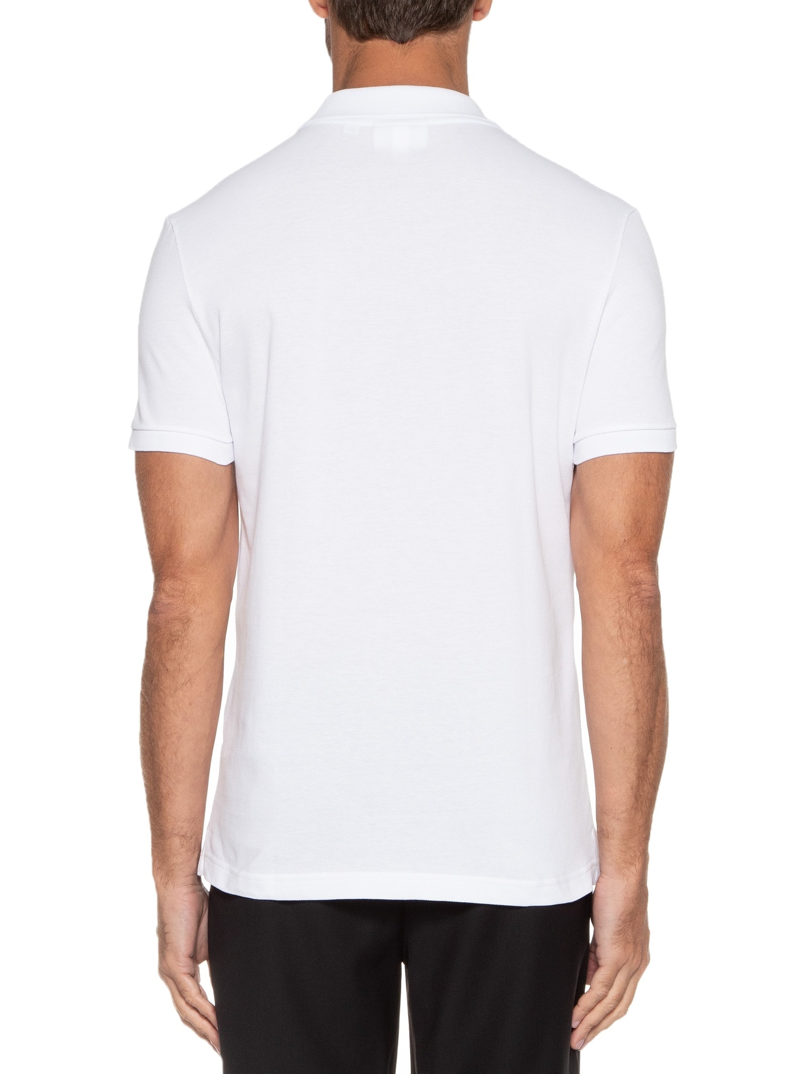 Polo Masculina Slim Fit Em Petit Piquet Branco Lacoste