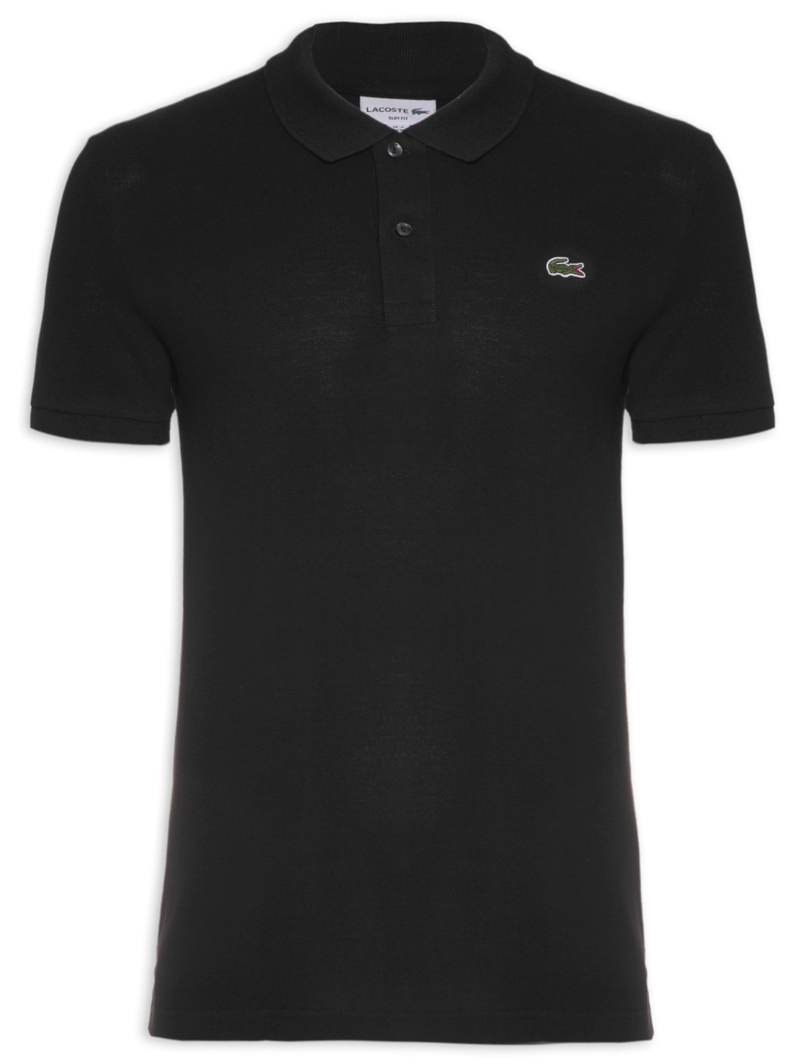 Polo Masculina Slim Fit Em Petit Piquet Preto Lacoste