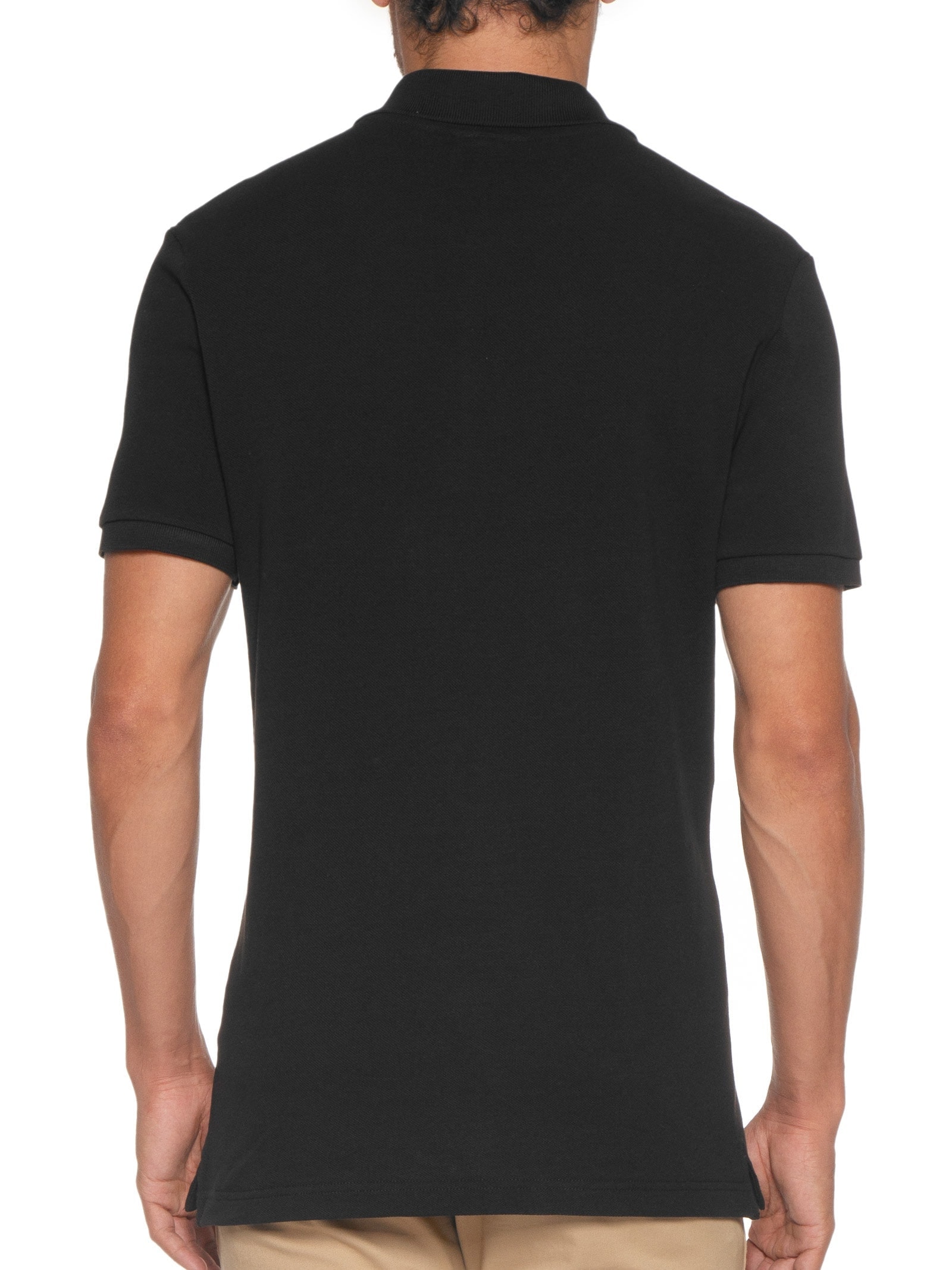 Polo Masculina Slim Fit Em Petit Piquet Preto Lacoste