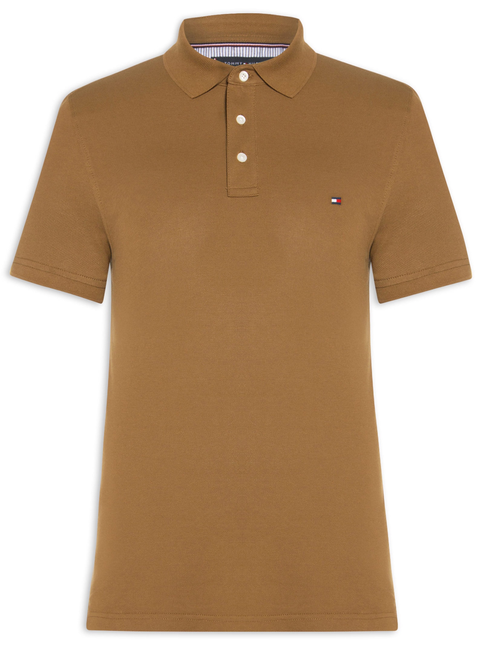 Polo Masculina Slim Fit Im 1985 Marrom Tommy Hilfiger