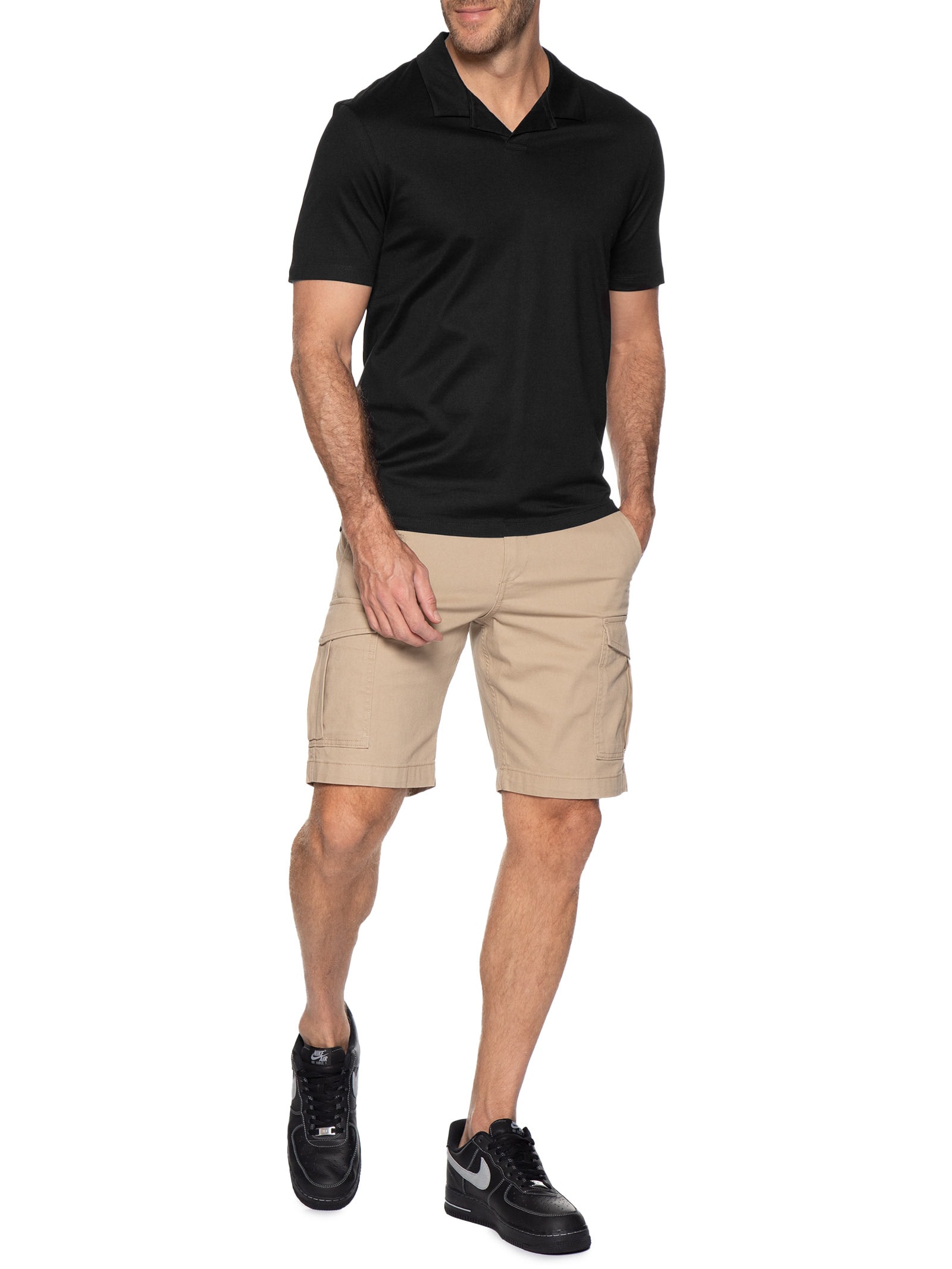 Polo Masculina Slim-Fit Johnny Collar Dimerspolo Preto Hugo