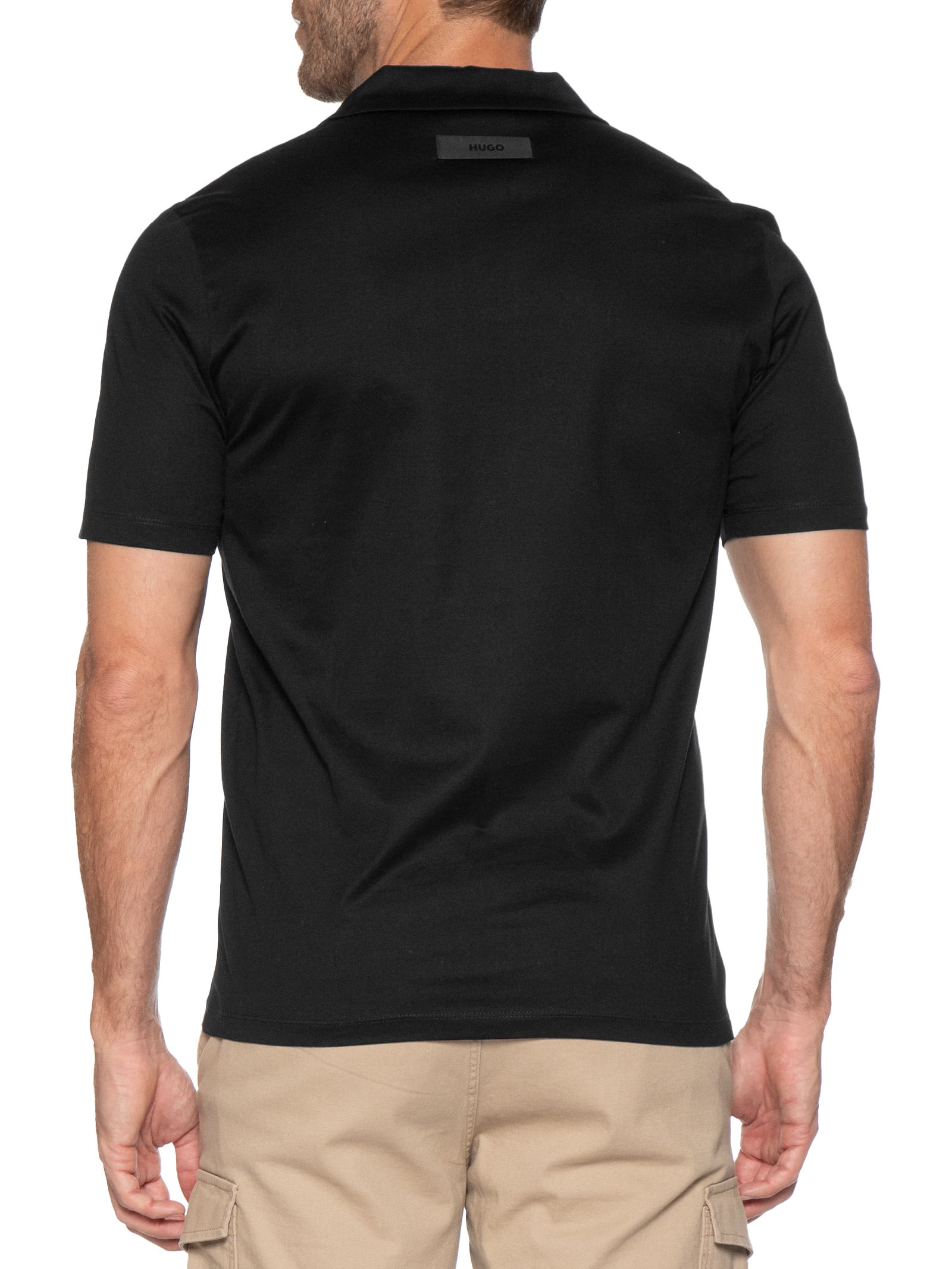 Polo Masculina Slim-Fit Johnny Collar Dimerspolo Preto Hugo