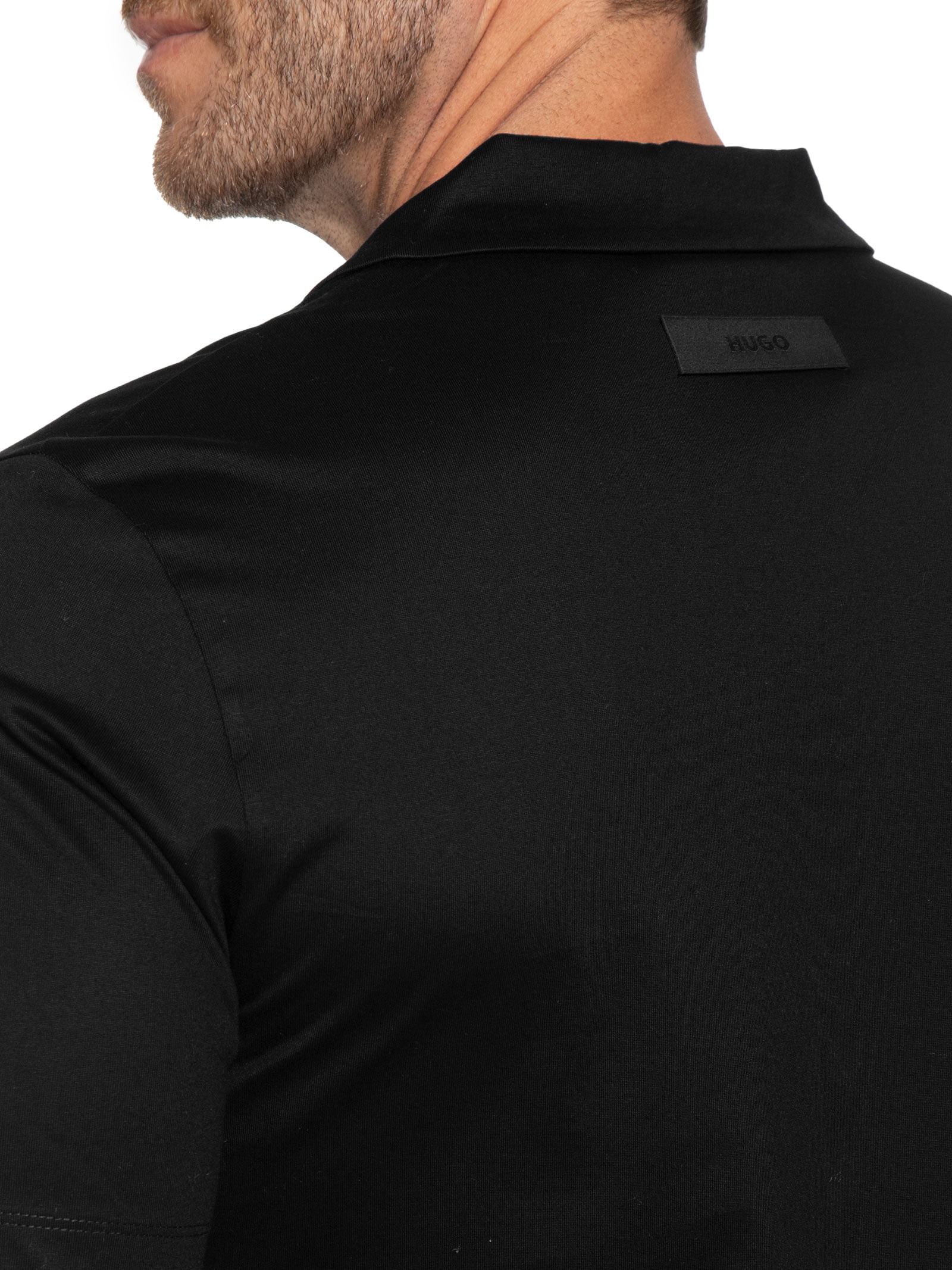 Polo Masculina Slim-Fit Johnny Collar Dimerspolo Preto Hugo