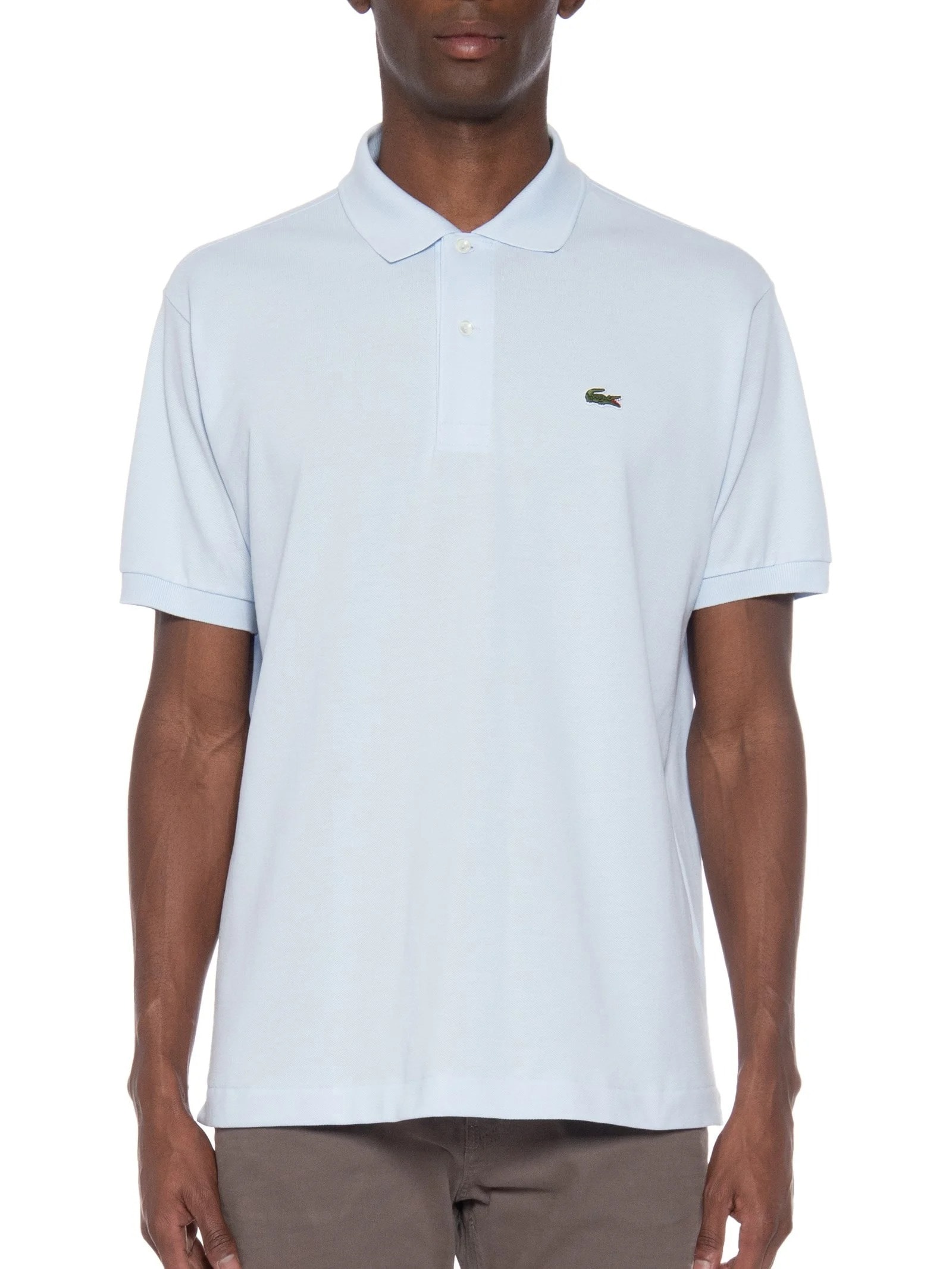 Polo Masculina Slim Fit L.12.12 Em Piquet De Algodão Azul Lacoste
