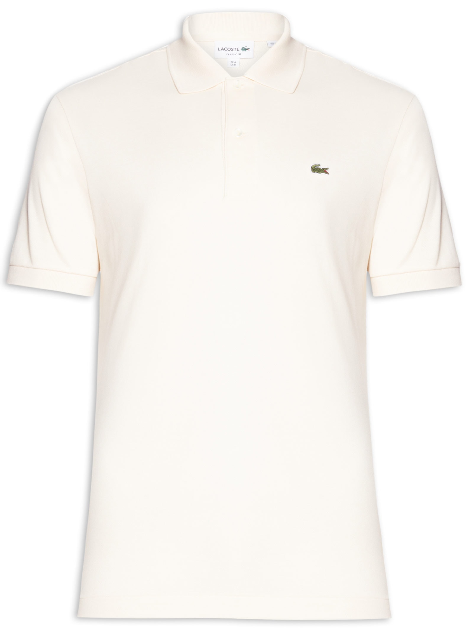 Polo Masculina Slim Fit L.12.12 Em Piquet De Algodão Bege Lacoste