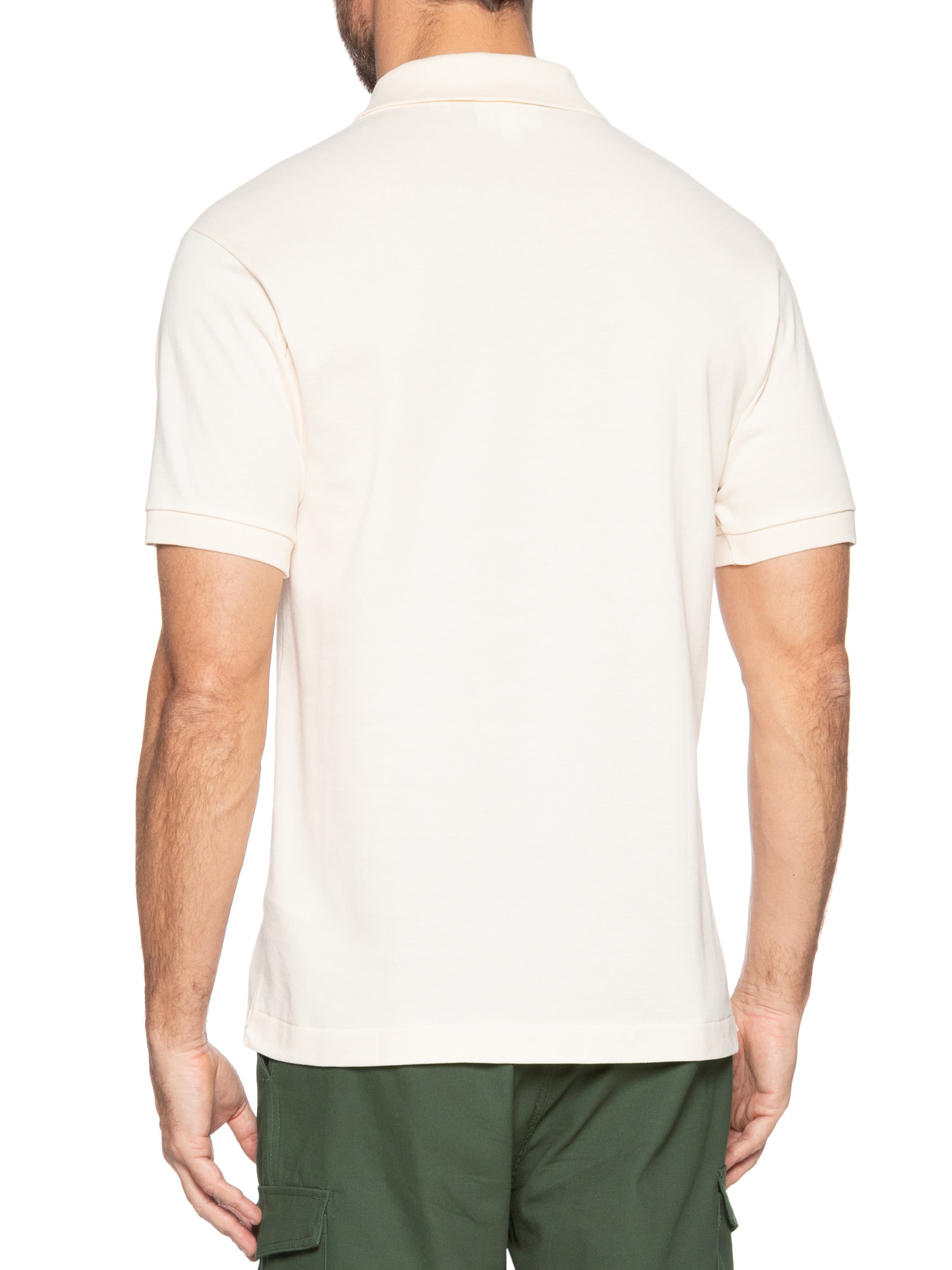 Polo Masculina Slim Fit L.12.12 Em Piquet De Algodão Bege Lacoste